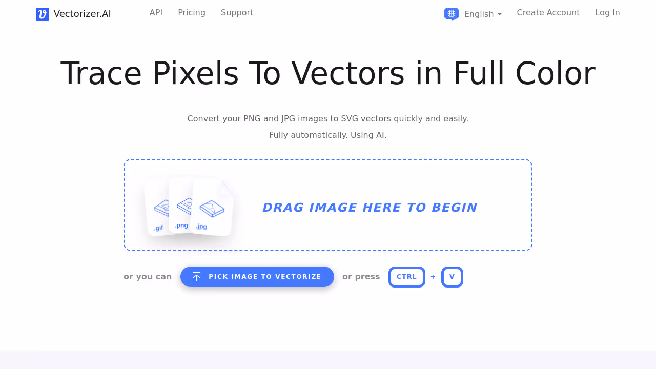 Vectorizer.AI 网站截图