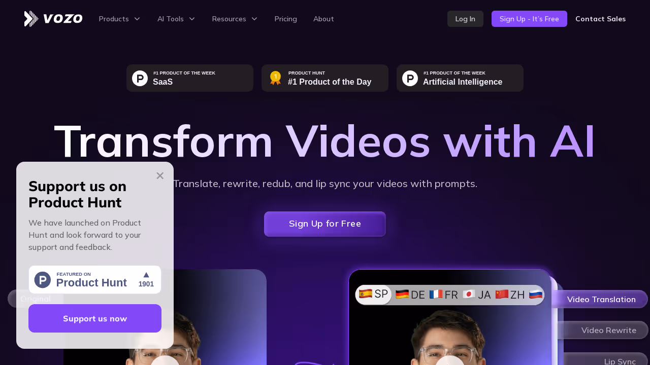 Vozo 网站截图