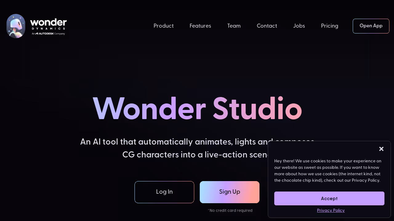 Wonder Studio 网站截图